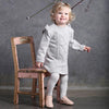 Cable Knit Frill Dress - Silver Cable Knit Frill Dress - Silver