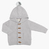 Pom Pom Hood Knit Jacket - Silver Pom Pom Hood Knit Jacket - Silver