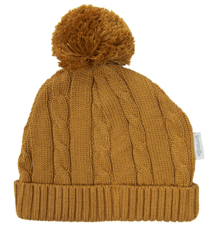 Rustic Knit Beanie - Caramel