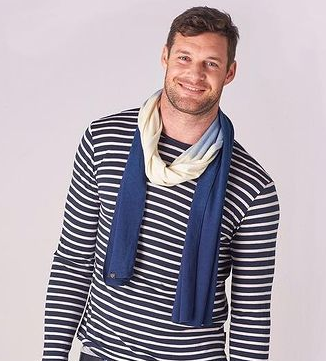 Classic Merino Scarf - Ombre Indigo / Natural