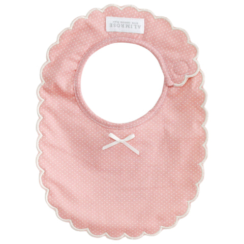 Alimrose - Scallop Edge Bib Pink with Ivory Spot