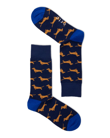ORTC Socks - Navy Dachshunds