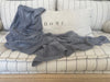 Merino Wool Throw - Charcoal & Light Grey