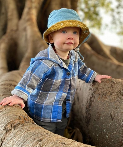 Flannel Hoodie - Blue