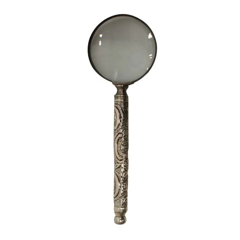 Embossed Antique Silver Magnifying Glass