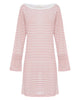 Jac Cadeaux Red & White Striped Linen Dress - Boat Neck Jac Cadeaux Red & White Striped Linen Dress - Boat Neck