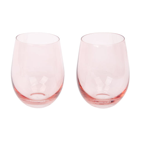 Sunnylife Glass Tumblers - Pink (Set of 2)