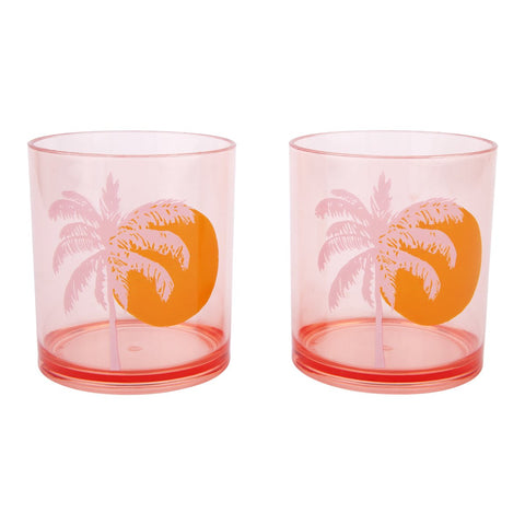 Sunnylife Glass Tumblers - Desert Palm (Set of 2)