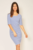 Jac Cadeaux Royal Blue Cotton Stripe Dress. Jac Cadeaux Royal Blue Cotton Stripe Dress.