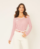 Jac Cadeaux Striped Long Sleeve Top - V Neck Jac Cadeaux Striped Long Sleeve Top - V Neck