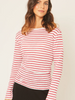 Jac Cadeaux Striped Long Sleeve Top - Boat Neck