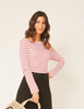 Jac Cadeaux Striped Long Sleeve Top - Boat Neck Jac Cadeaux Striped Long Sleeve Top - Boat Neck
