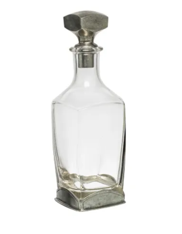 Pewter and glass decanter