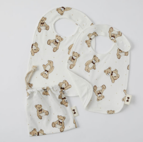 Notting Hill Bear Jersey Bib Set of 2.