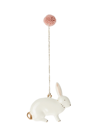 Maileg White Easter Bunny Metal Ornament.