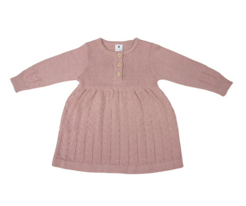 Textured Knit Dress Dusty Pink