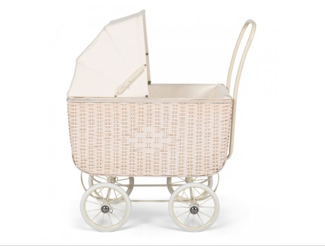 Astrup Rattan Pram -Cream