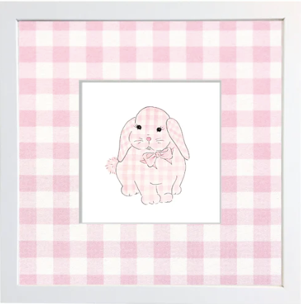 Bunny Gingham Print in frame