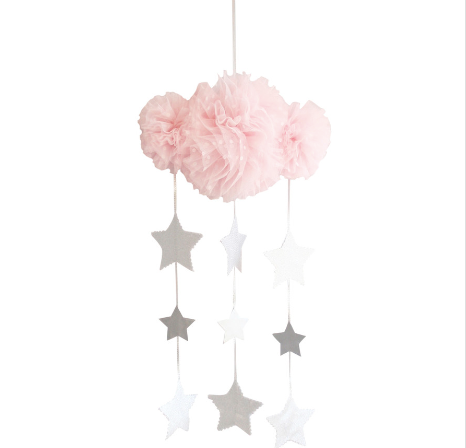 Tulle Cloud Mobile - Pale Pink & Silver