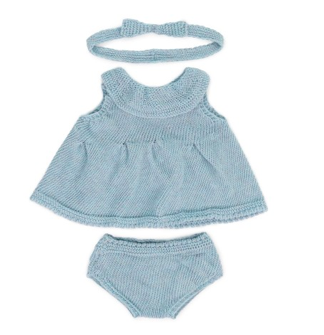 Miniland Clothing Eco Knitted Dress & Hairband , 38 cm