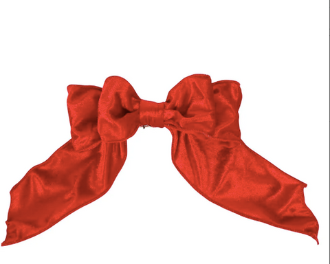 Red Velvet Clip on Bow - Christmas Decoration