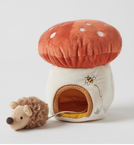 Mushroom House with Hedgehog