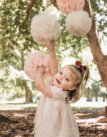 Tulle Hanging Pom Poms