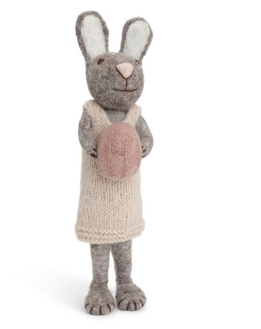 Gry & Sif Bunny Big - Grey Dress & Egg - 81013