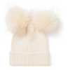 Double Pom Pom Ribbed Children's Beanies - BRO1. Double Pom Pom Ribbed Children's Beanies - BRO1.