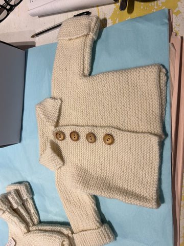 Hand Knitted Merino Wool Baby’s Cardigan