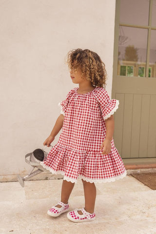 Alexa Dress - Red and White Check