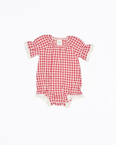 Alexa Romper - Red and White Checked