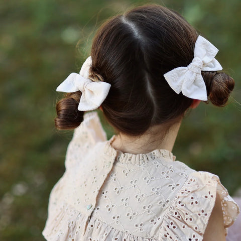 Pinwheel Fabric Bow Hair Clips