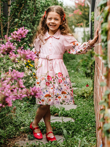 Fleur Harris Toadstool Border Serene Shirt Dress