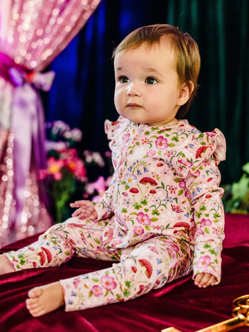 Fleur Harris Woodland Love Precious Frill Coverall - Peach