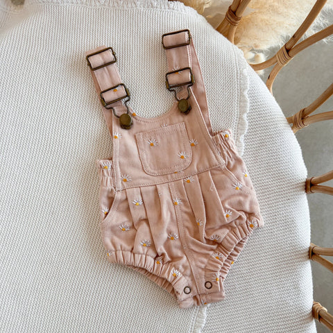 Blossom and Pear - Denim Daisy Overalls - Pink