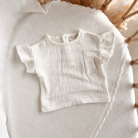 White Muslin Ruffle Tees