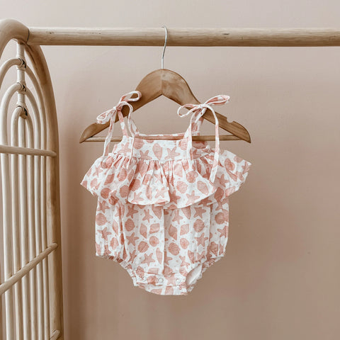 Blossom and Pear - Seashell Shoulder Tie Romper