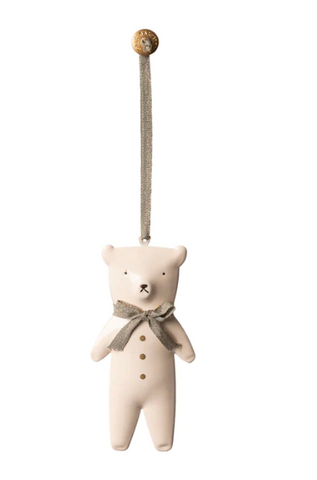 Maileg Metal Ornament -White  Teddy Bear.