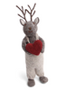 Gry & Sif big Grey Felt Deer with Heart.