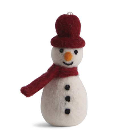 Gry & Sif Christmas Snowman with Red Scarf Decoration.