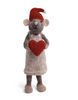 Gry & Sif Large Grey Mouse with Heart.