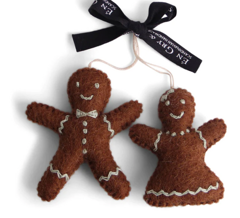 Gry & Sif Gingerbread Man & Woman Felt Decorations.