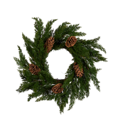 Juniper Wreath with Pinecones - CXK002