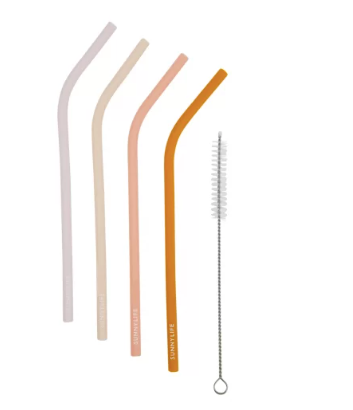 Sunnylife Reusable silicone Straws (Set of 4)