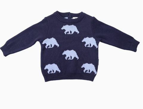 Korango Bear Pattern Knit Sweater.