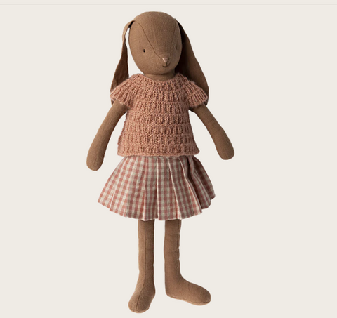 Maileg Bunny Size 3 - Brown Shirt & Skirt.