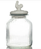 Glass Storage Cannister with Chicken Head Lid
