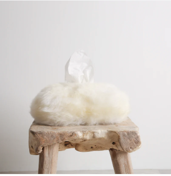 Long Wool Sheepskin Tissue Box Cover