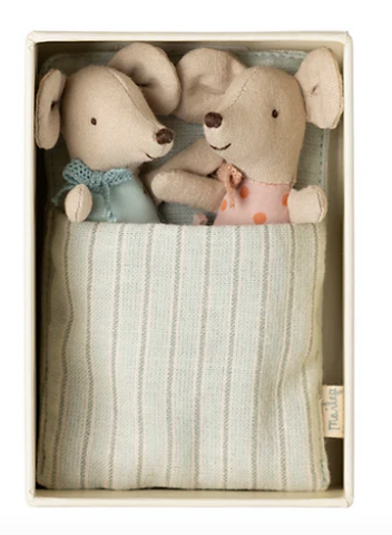 Maileg Baby Mice Twins in Matcbox